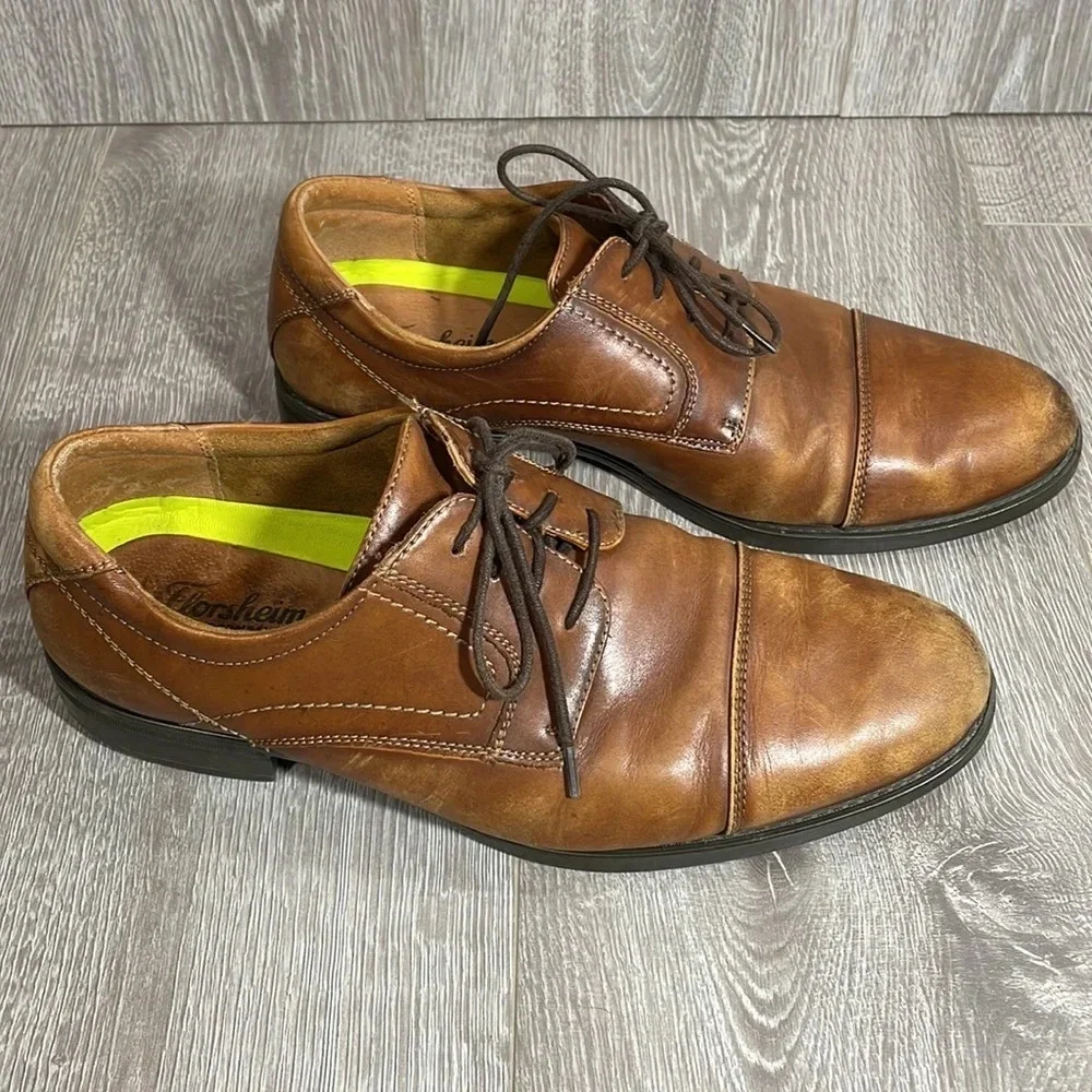 Florsheim Finance Cap Toe Oxfords Cognac 10D